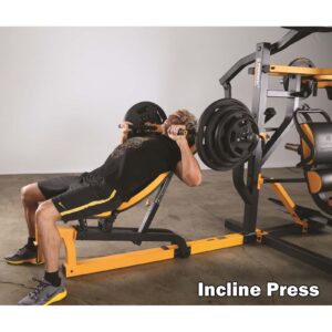 Man doing leverage incline bench press