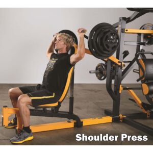 Man doing seated shoulder press