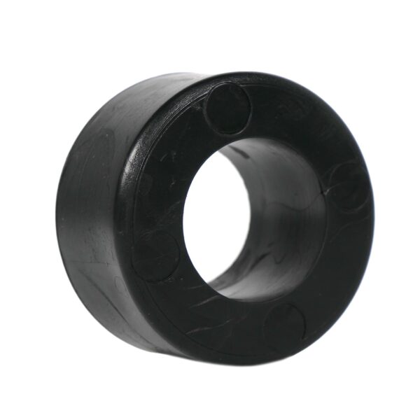 The Gym Rubber Stopper is a black cylindrical rubber grommet, 32 mm thick, with a smooth surface and a central hole for protection or insulation, shown on a white background.