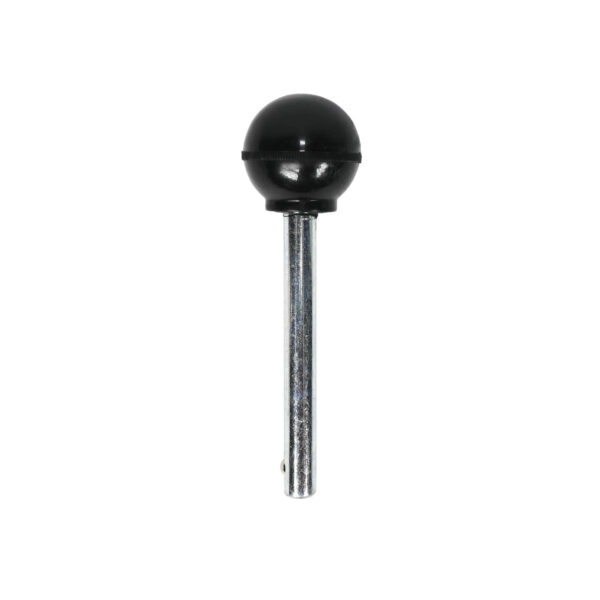 The Locking Pin 70mm D8mm features a black spherical handle on top of a metal pin against a plain white background, tapering towards the bottom with a hole near the end.