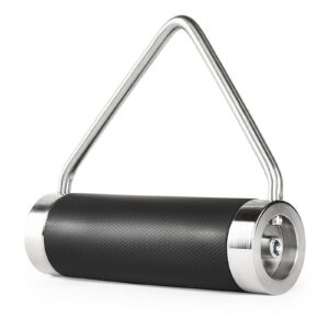 The ATX® Fat Grip Handle features a triangular steel design and a textured cylindrical black grip, making it ideal for strength training exercises.