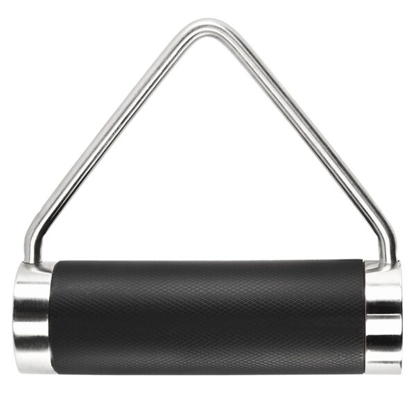 The ATX® Fat Grip Handle is a gym attachment with a triangular metal frame and textured black grip for pulling exercises.
