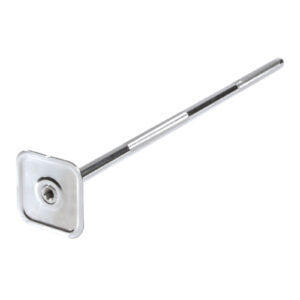 The Ironmaster Quick Lock Mace Handle consists of a square metal backplate with a central hole from which a long cylindrical metallic rod extends horizontally, all set against a plain white background.
