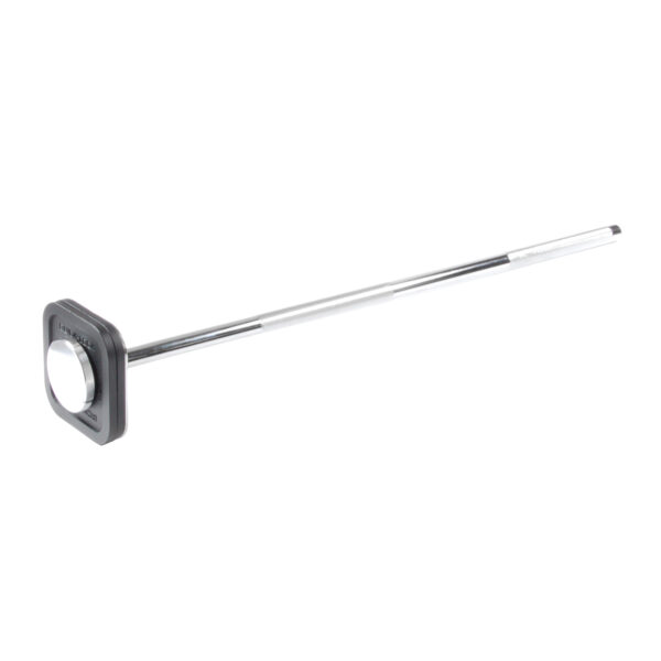 The Ironmaster Quick Lock Mace Handle is a long metal tool with a square black handle and a circular mirror at the opposite end, typically used for inspecting or viewing hard-to-see areas.