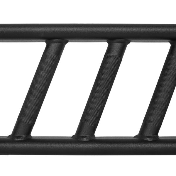 Close-up of a black ATX® Angular Multi Grip Bar with four angled grips, featuring textured, crosshatched surfaces against a plain white background.
