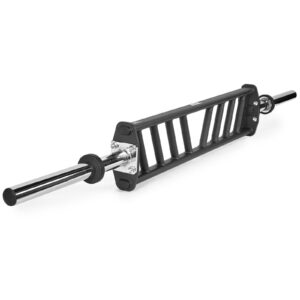 The ATX® Angular Multi Grip Bar - 50 mm features a black rectangular frame with multiple handle positions and silver-finished bar ends, ideal for versatile strength training exercises.