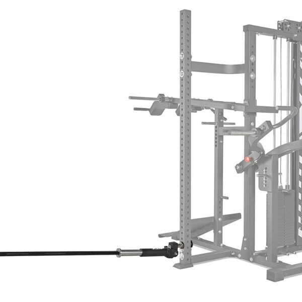 The ATX® MultipleX Multi Gym - 700 features a metal cable machine attachment that extends horizontally and includes adjustable parts for diverse exercises.