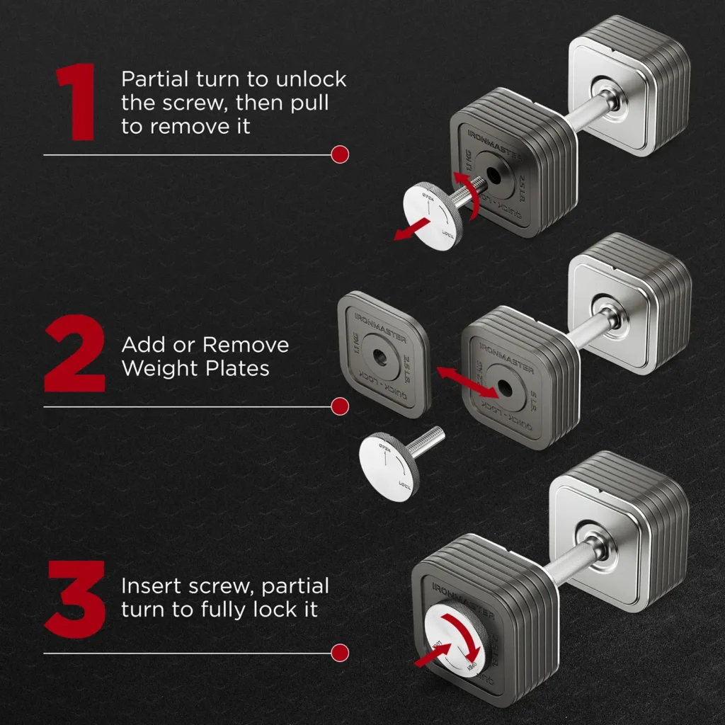 Adjusting Ironmaster Quick Lock Dumbbells