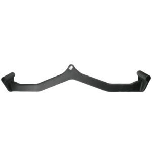 The Full Advantage Grip - WIDE GRIP is a black, V-shaped pull-down bar featuring ergonomic rubber grips and a central attachment point, designed for gym cable machines to perform various upper body exercises.
