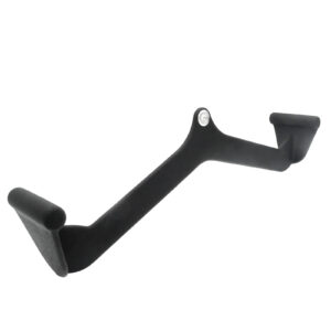 The Full Advantage Grip - MID GRIP is a black wall-mounted pull-up bar featuring angled grips and a central support bracket, perfect for strength training and home workouts.