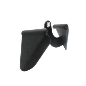 The Full Advantage Grip - Close Grip is a black ergonomic bike handlebar extension with a smooth, curved design, featuring two angled grips and a mounting hole at the top center. It is displayed against a plain white background.
