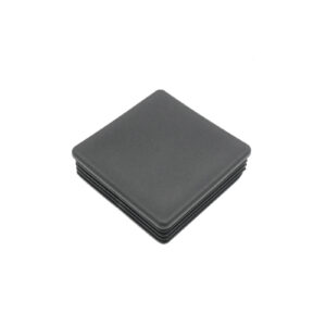 A stack of black 80mm x 80mm End Caps arranged neatly against a white background.