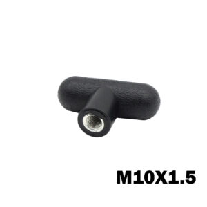 A black T-shaped plastic handle features a threaded metal insert and bears the label M10 Knob T Head in bold black text on a white background.