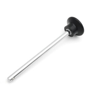 A Locking Pin 150mm D10mm, featuring a silver tire valve stem tool with a black rubber handle for installing and removing vehicle tire valve stems, rests on a plain white background.