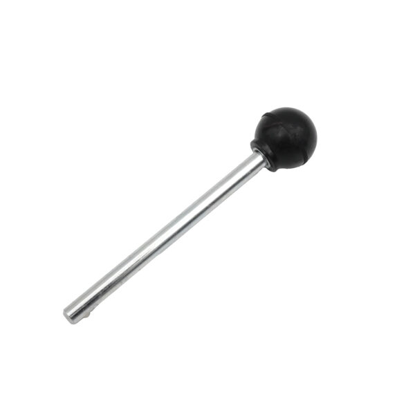 A metal rod named Locking Pin 110mm D8mm featuring a black spherical handle on one end.