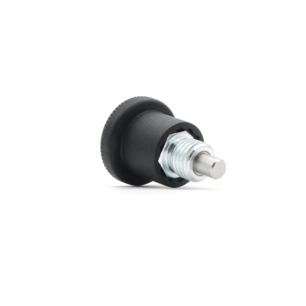 The Pop Pin M12 15mm features a black and silver metal knob with a textured rim for grip and a cylindrical body, showcased against a white background.