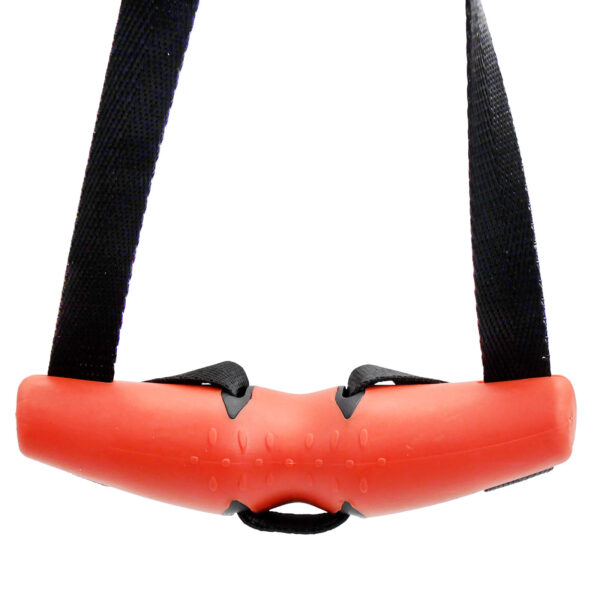 The D Angle Grip V2 features a red, textured handle with two black straps on either side, designed for carrying or securing objects.