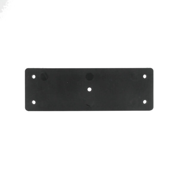 A flat ATX Squat Leverage Arm Rubber features a black rectangular metal plate with five symmetrically arranged circular holes against a plain white background, suggesting its role as part of a mounting or fastening device.