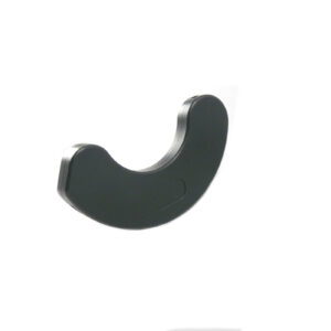 A smooth-edged, crescent-shaped Dumbbell Handle Seat in black, set against a plain white background.