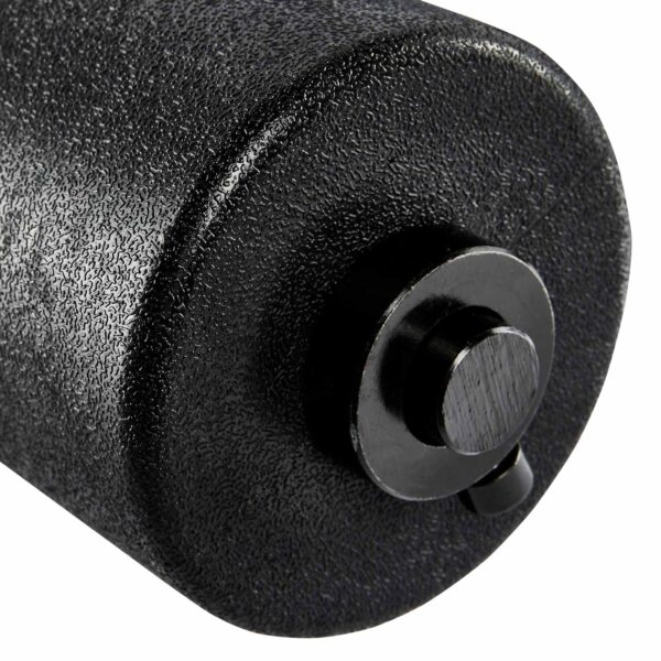 Close-up of the ATX® AB Attachment, featuring a textured black foam exterior against a white background, showcasing its cylindrical shape and circular indentation at the center of the visible end.
