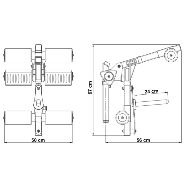 ATX Leg Lift Attachment dimensions