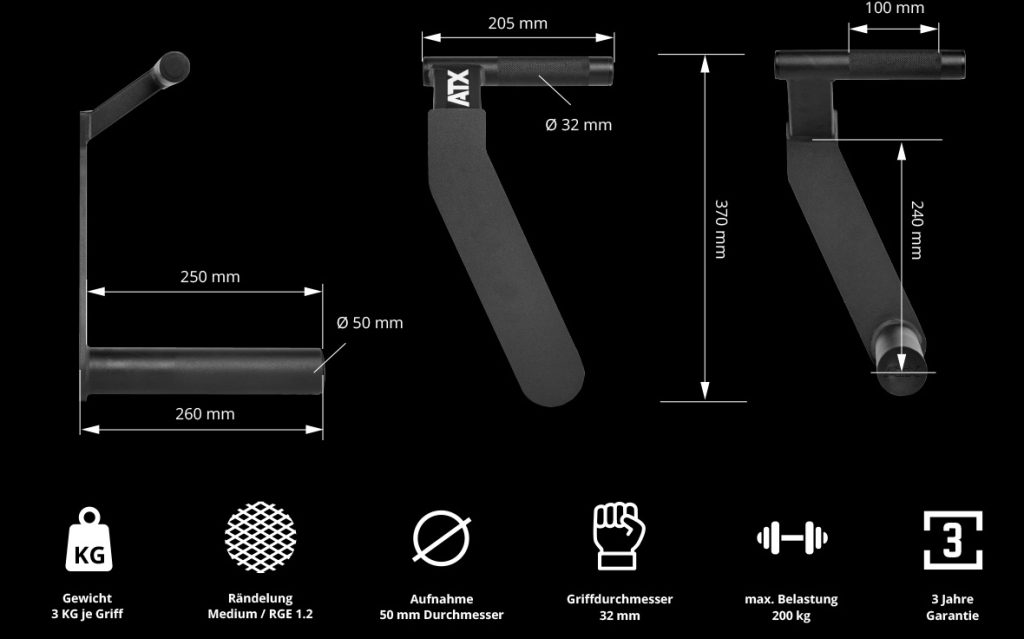 ATX mini farmers walk handles features