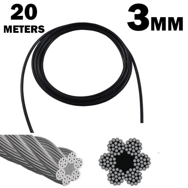 20 meter reel of 3 mm gym cable