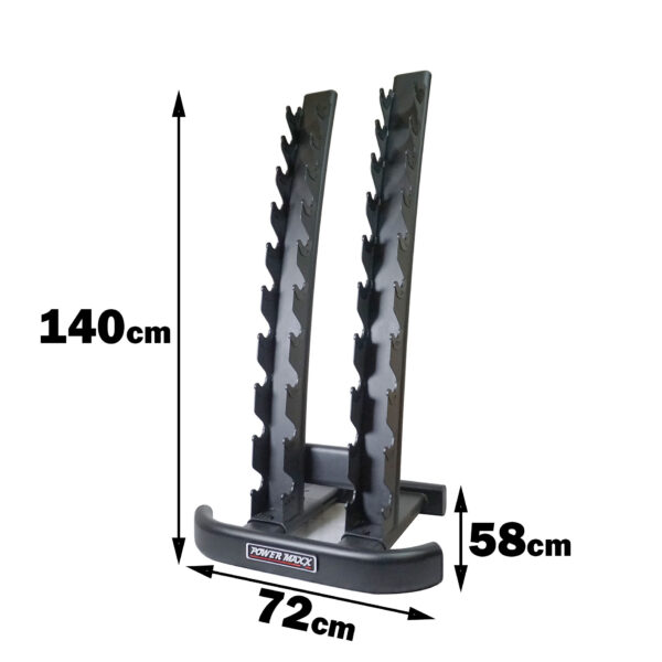 Vertical dumbbell rack footprint