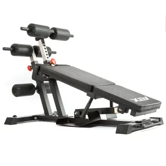 Front-side view of ATX Torso Trainer with attached pad, showing sturdy frame for ab and back training