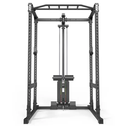 ATX PRX-510-LTO-SW short power cage with lat pulldown in a home gym, compact footprint for small spaces