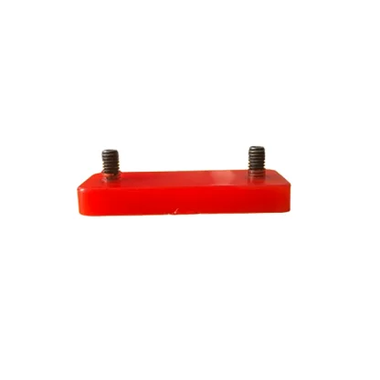 Rubber stop for Star Trac exercise machines – 9.2 cm length with dual screw mounts spaced 6.7 cm apart.